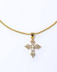 Collar de Cruz Dorada Mini con Zirconia