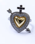 Anillo Corazón Flechado con Zirconias