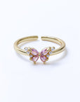 Anillo Mariposa Zirconia Rosa