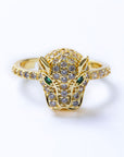Anillo Jaguar Zirconia Verde