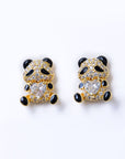 Broquel Panda con Zirconia Corazón