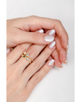Anillo Doble Brillos Zirconia Colores