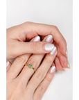 Anillo Trebol Zirconia Verde