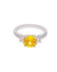 Anillo circonia blanca y citrina