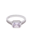 Anillo Circonia Rectangular Blanca