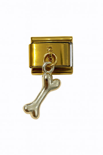 Charm hueso colgante dorado