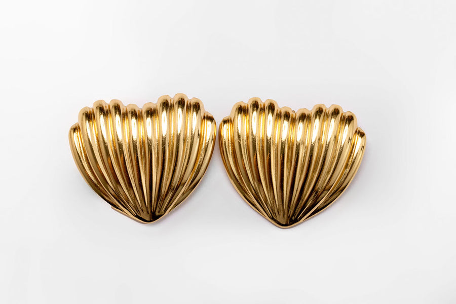 Aretes corazón concha