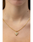 Collar Corazón Dorado con Zirconia