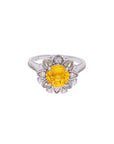Anillo Flor Circonia Citrina