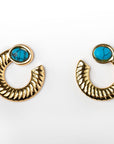 Aretes Espiral con Turquesa