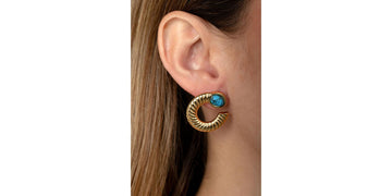 Aretes Espiral con Turquesa