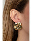 Aretes Cuadrados Dorados