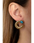 Aretes Espiral con Turquesa