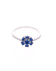 Anillo Flor Grande Zafiro