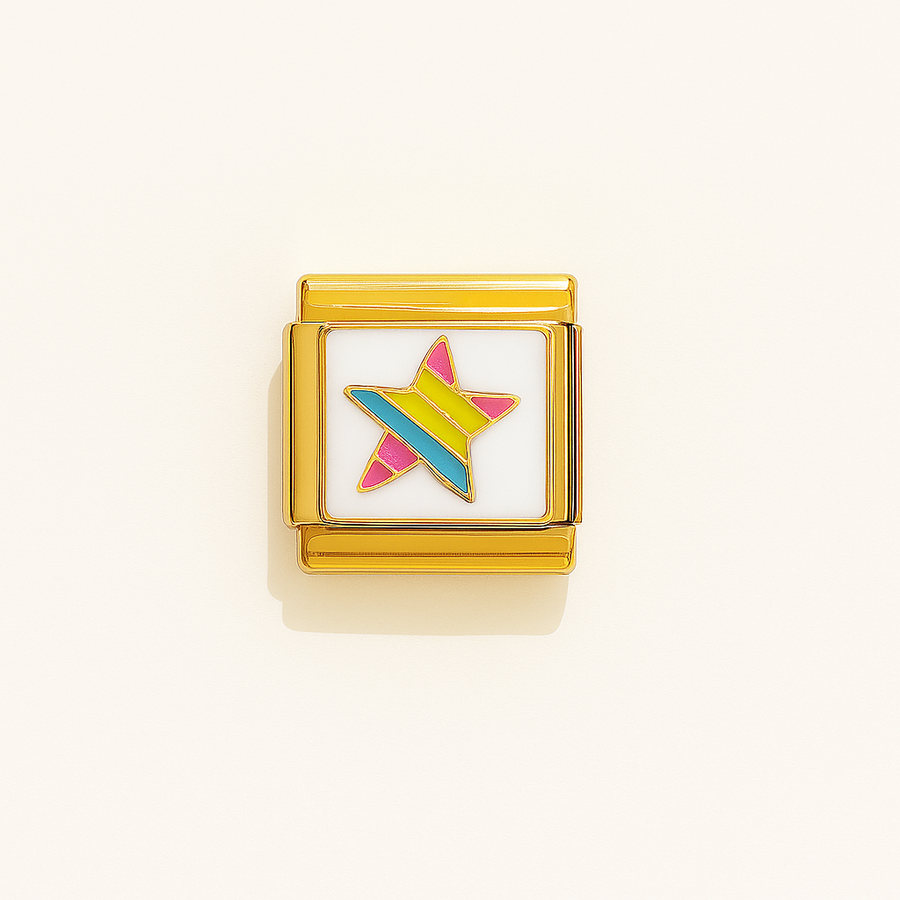 Charm Dorado Estrella rainbow