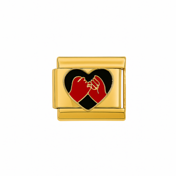 Charm corazon con manos rojas