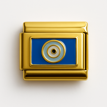 Charm dorado ojo turco azul II