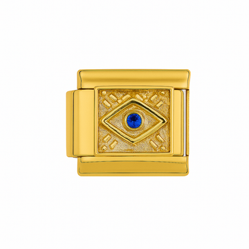 Charm ojo dorado centro azul