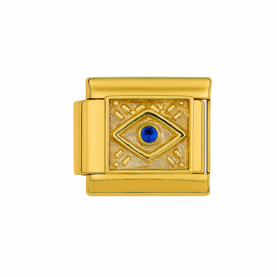 Charm ojo dorado centro azul