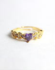 Anillo Solitario Morado con Zirconias