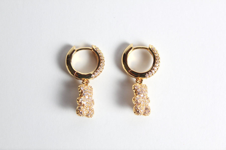 Aretes oso zirconias