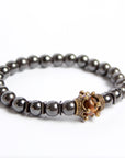 Pulsera Hombre Corona Roca Con Cuentas