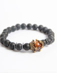 Pulsera Hombre Corona Roca Con Cuentas