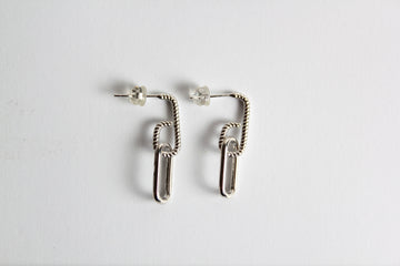 Aretes clip plateado