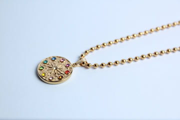 Collar balin con zirconias rainbow