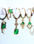 Set de 6 aretes esmeralda