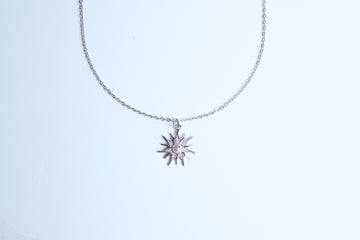 Collar girasol plateado