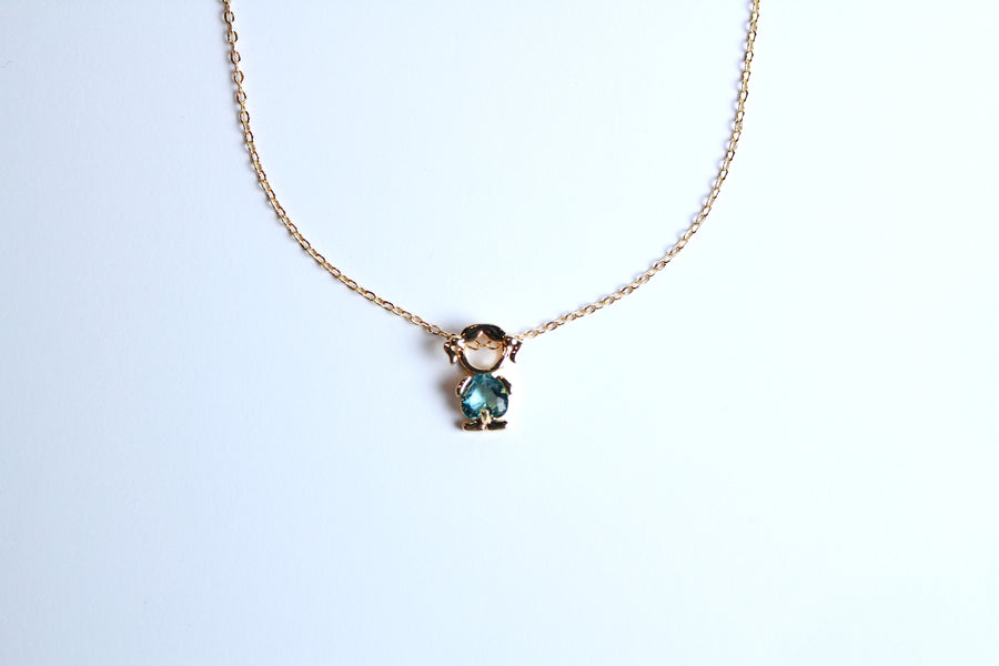 Collar niña zirconia azul