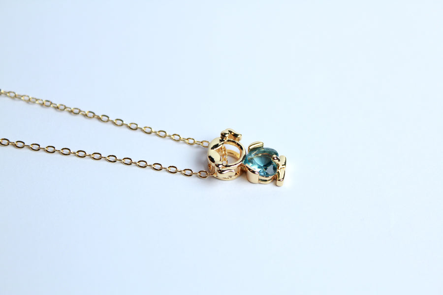 Collar niña zirconia azul