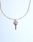 Collar paleta morada con blanco