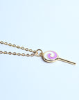 Collar paleta morada con blanco