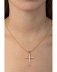 Collar Cruz Dorada Con Zirconias Blancas