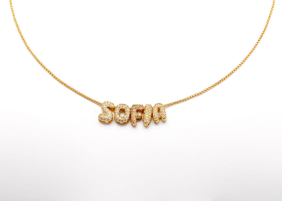Collar personalizado dorado con zirconias