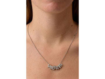 Collar personalizado plateado con zirconias