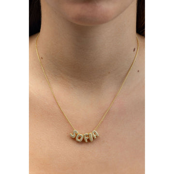 Collar personalizado dorado con zirconias