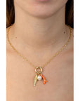 Collar con Pez, Coral Naranja y Perla