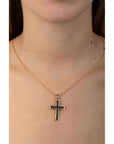 Collar Con Cruz Zirconias Negras