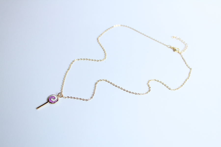 Collar paleta morada con blanco