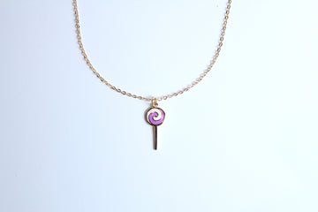 Collar paleta morada con blanco