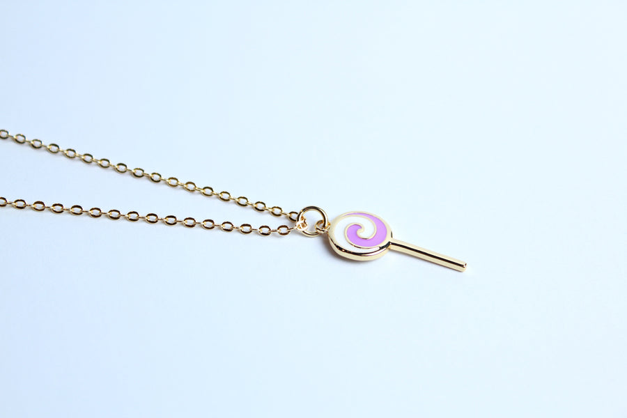 Collar paleta morada con blanco