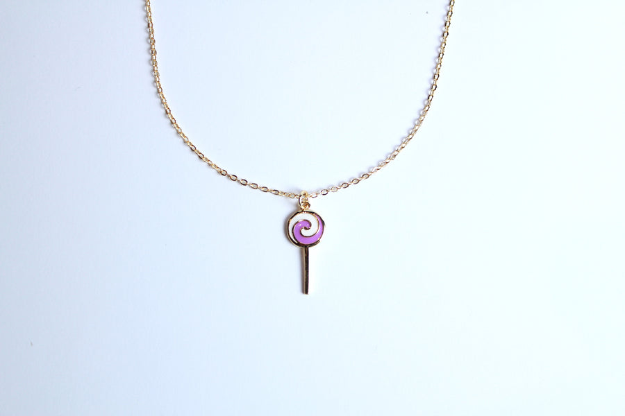 Collar paleta morada con blanco