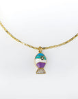 Collar Eslabon con Pez de Colores