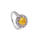 Anillo Flor Circonia Citrina