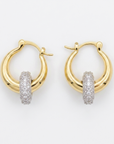 Arracada Colgante Circular con Zirconia