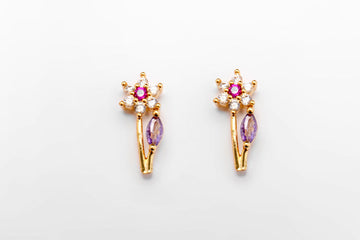 Broquel flor tallo largo