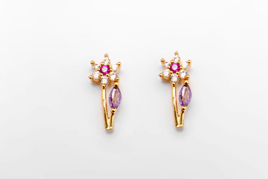 Broquel flor tallo largo